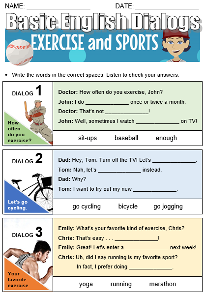 Sports interactive worksheet for pre-intermediate  English activities for  kids, Sport english, Sports activities for kids