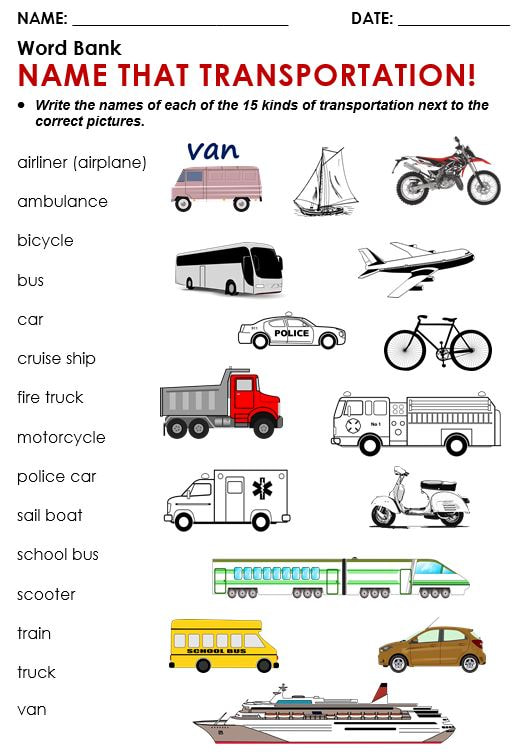 Means of transport: English ESL worksheets pdf & doc